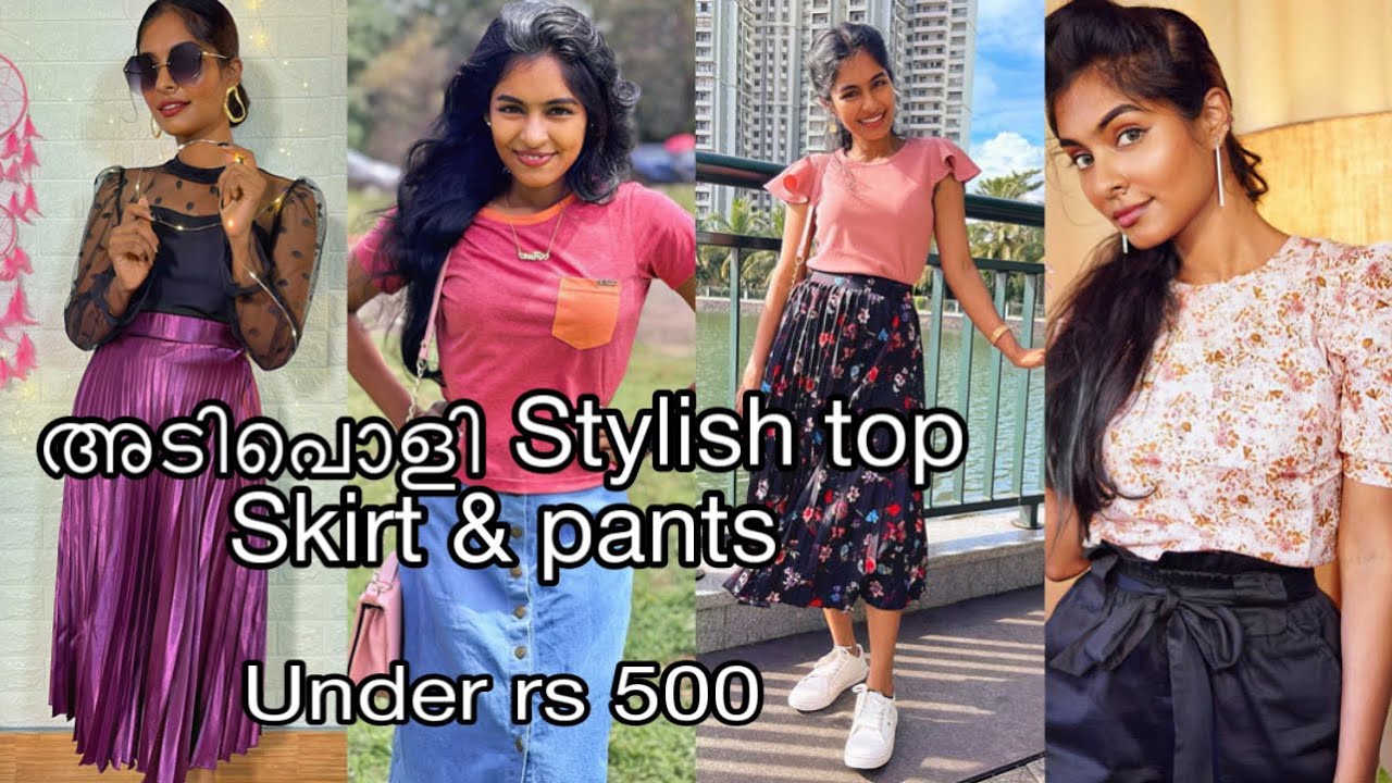 TOPS HAUL UNDER 500|Try on Stylish, comfortable Amazon Tops, skirts, Pants Haul|Asvi Malayalam