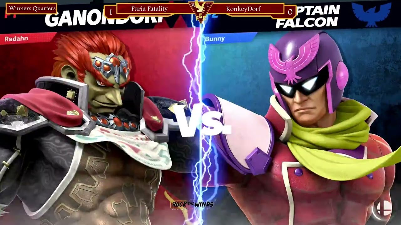 Fatality (Captain Falcon) vs KonkeyDorf (Ganondorf) -  Winners Quarter-Final  - Rock the Winds
