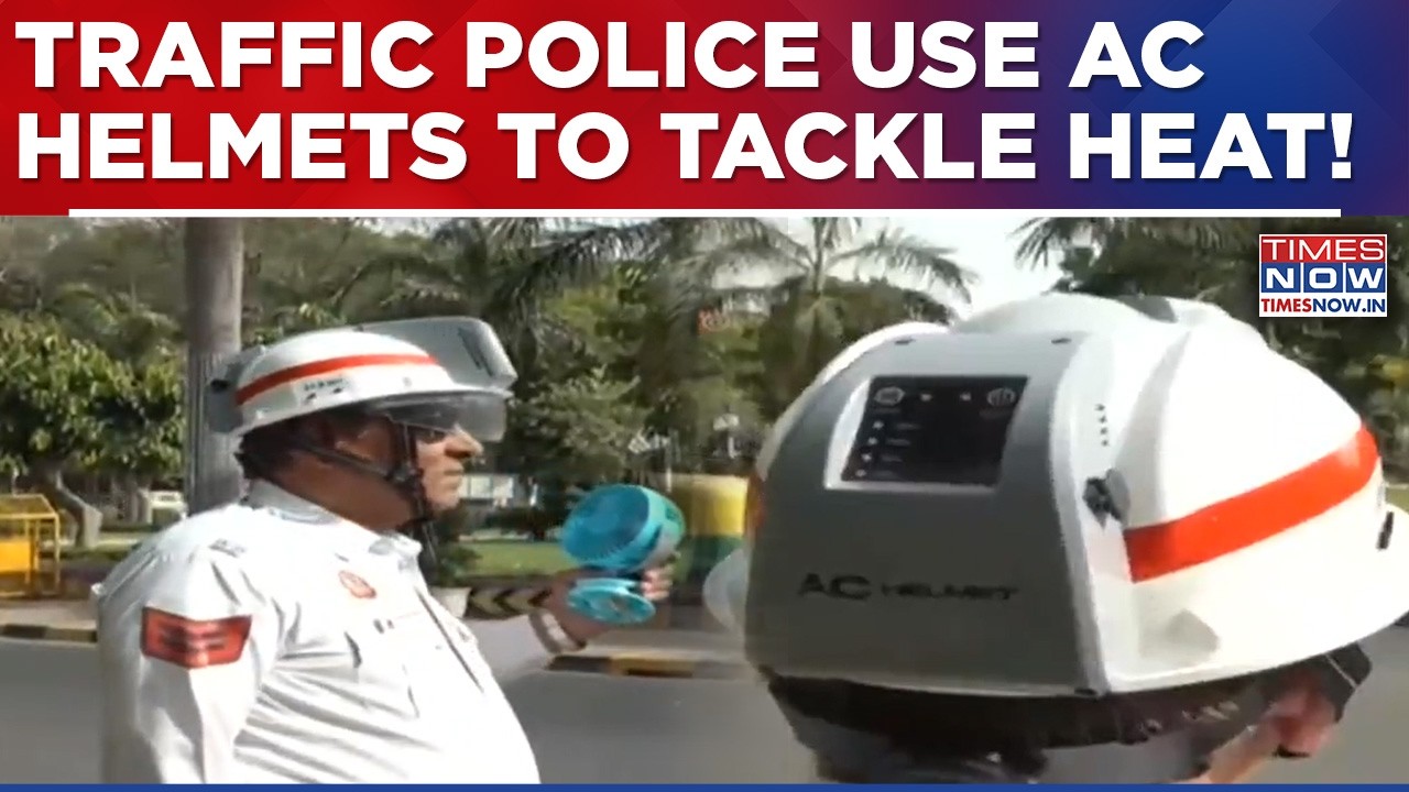 Delhi Traffic Police Tests AC Helmets & Portable Fans To Beat Extreme Summer Heat | Watch