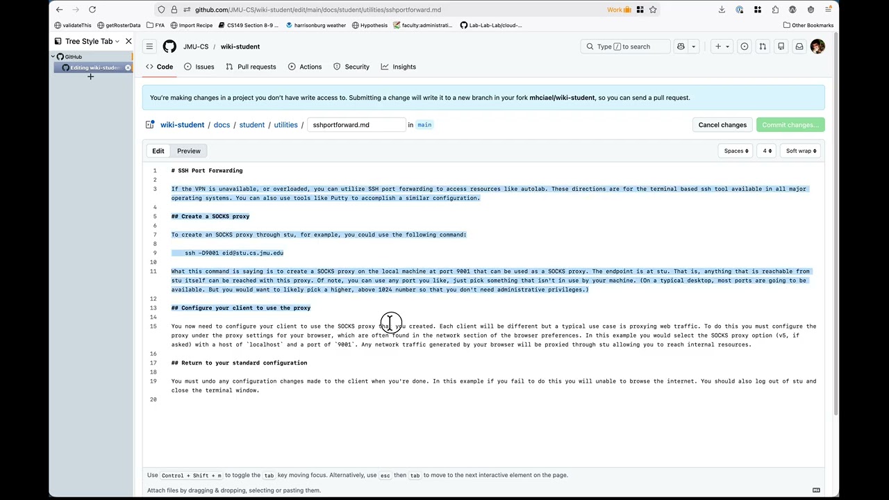 Editing the JMU CS Wiki