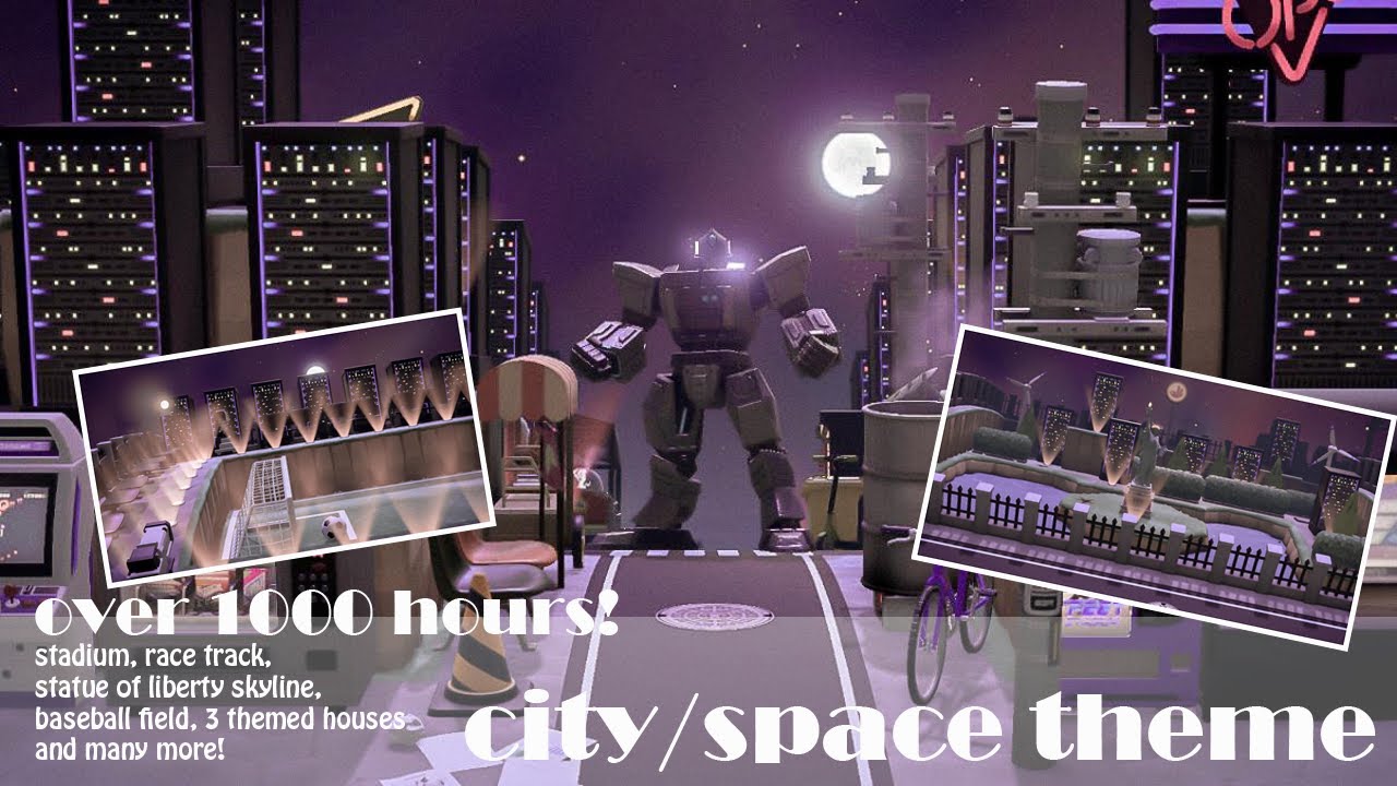 City/space theme over 1000 hours | Animal Crossing: New Horizons Island Tour
