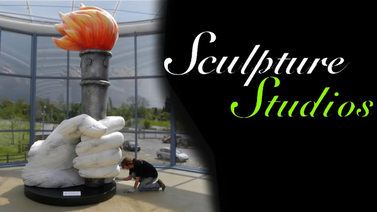 Giant Polystyrene / Styrofoam Hand and Torch by Sculpture Studios