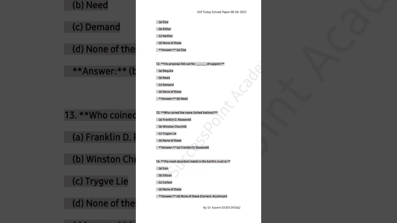 Asf today Corporal solved paper 08-04-2025#asf #Asfinpector #Corporal #ppscpreparation #english