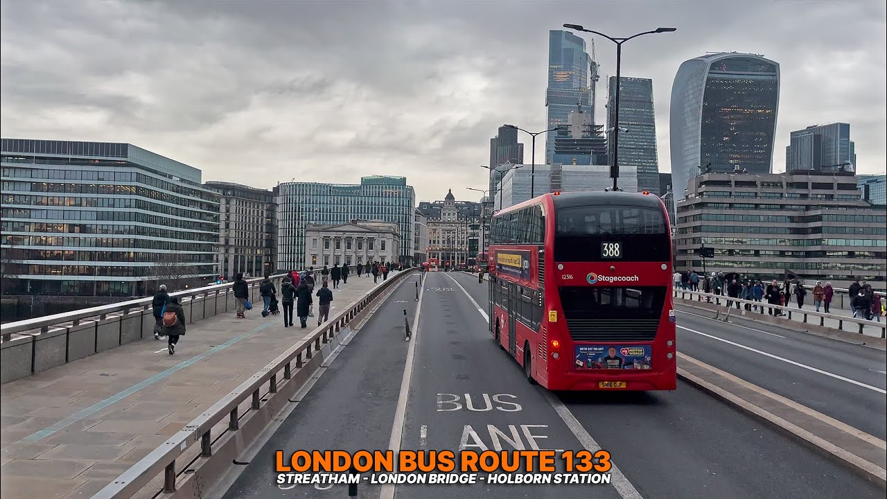 London Bus Ride: Streatham to Holborn Upper Deck aboard Bus 133 from Southwest to Central London 🚌