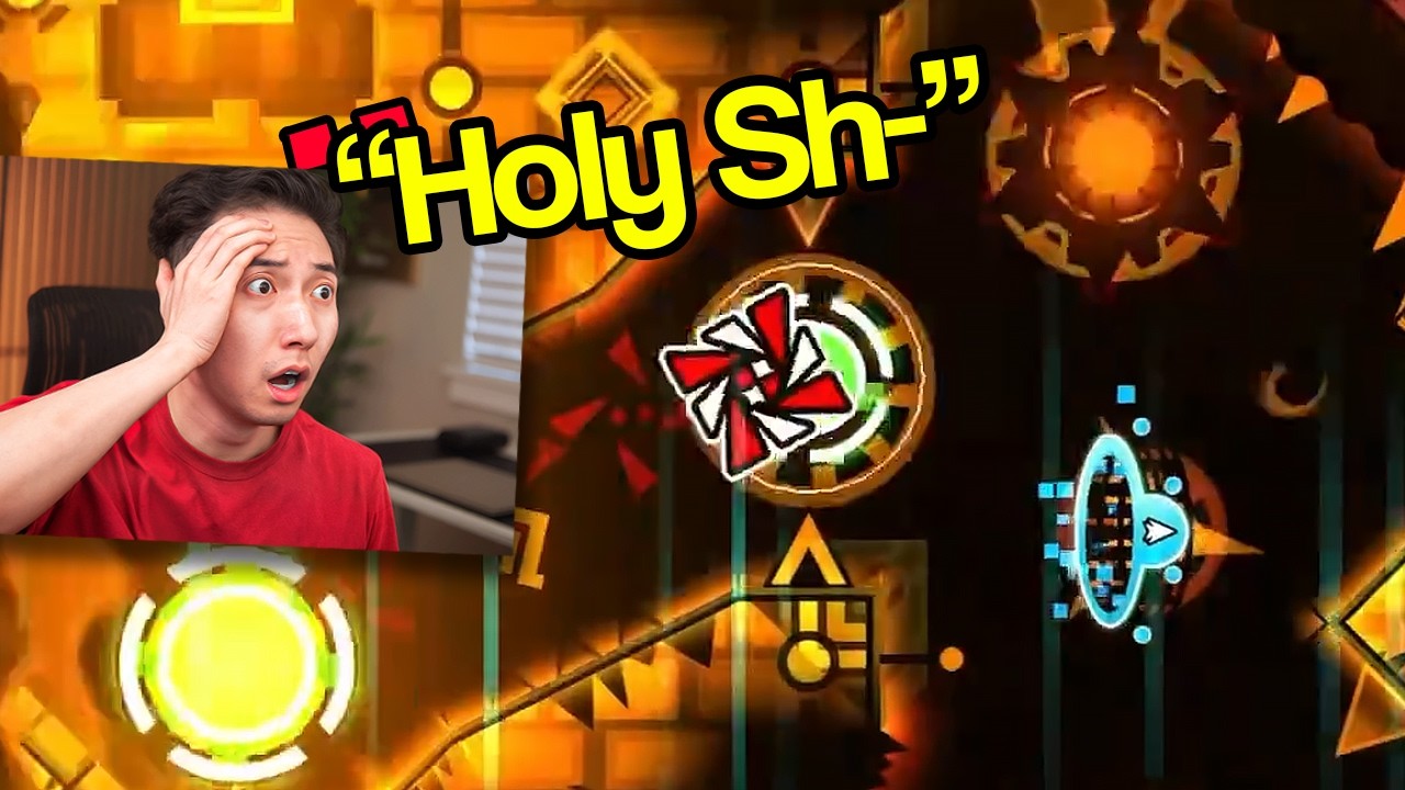 NEW PLAYER REACTS TO GEOMETRY DASH HARDEST LEVELS..