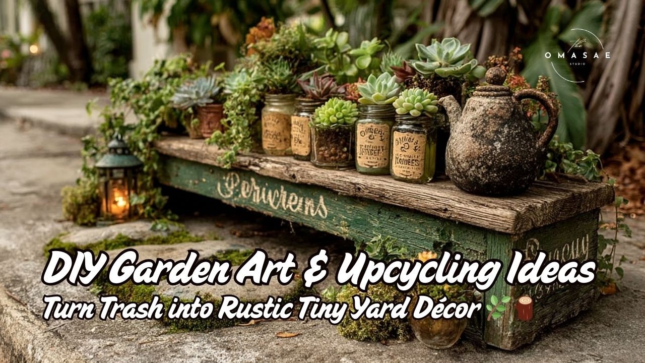 DIY Garden Art & Upcycling Ideas | Turn Trash into Rustic Tiny Yard D&eacute;cor 🌿🪵