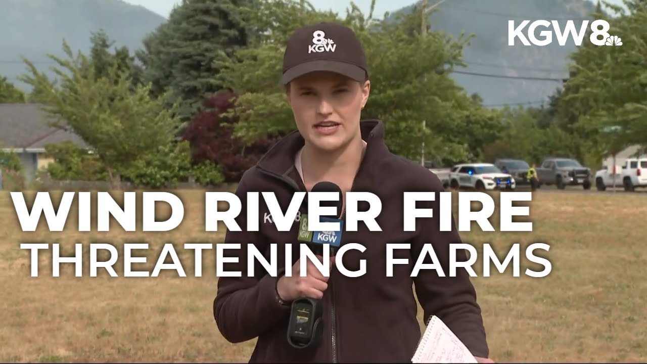 Wildfires burning near mouth of Wind River and Grant Lake in Skamania County