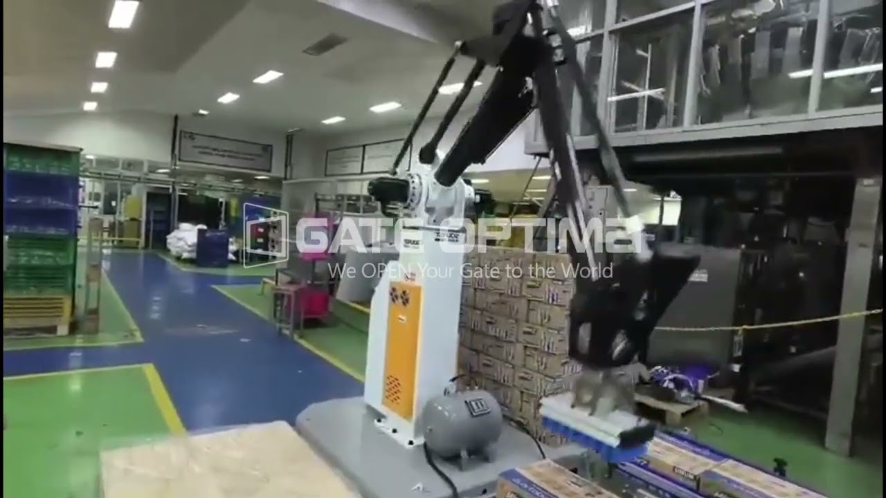 [OPTIMA] 이동식 로봇 박스 팔레트 적재 시스템 (TFD-RP4-2200 Robot Box Palletizing System)