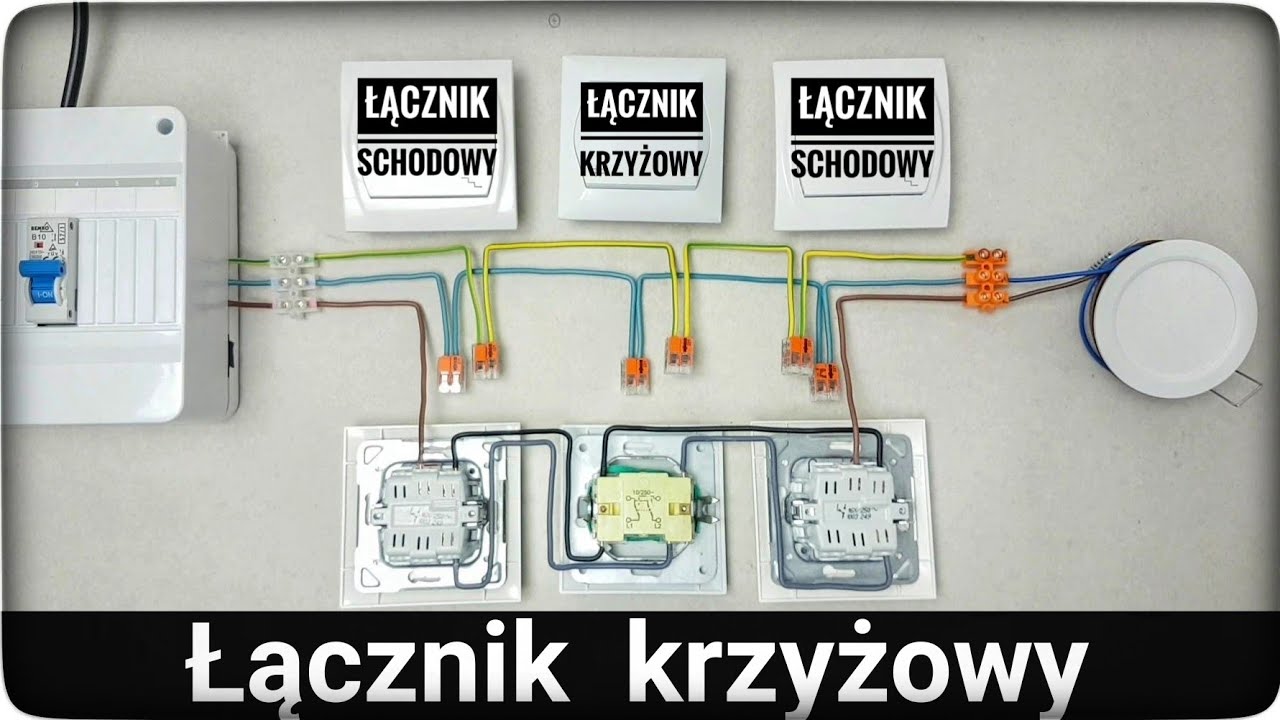 Jak podłączyć łączniki schodowe i krzyżowy w puszce - zrób to sam - DIY - instalacja 230V LED