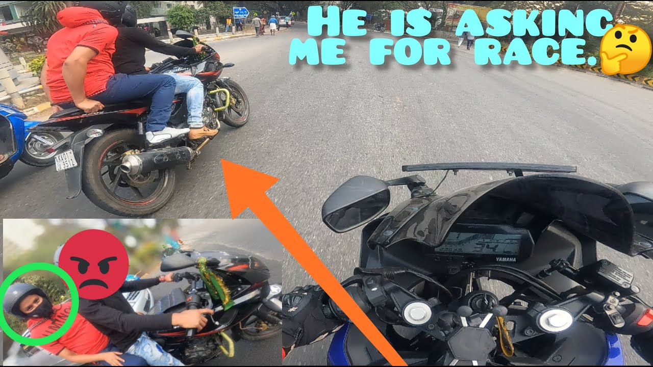 Random Pulsar 220F Guy Vs Yamaha R15 V3 Full Rush Deathly Street Race.😎