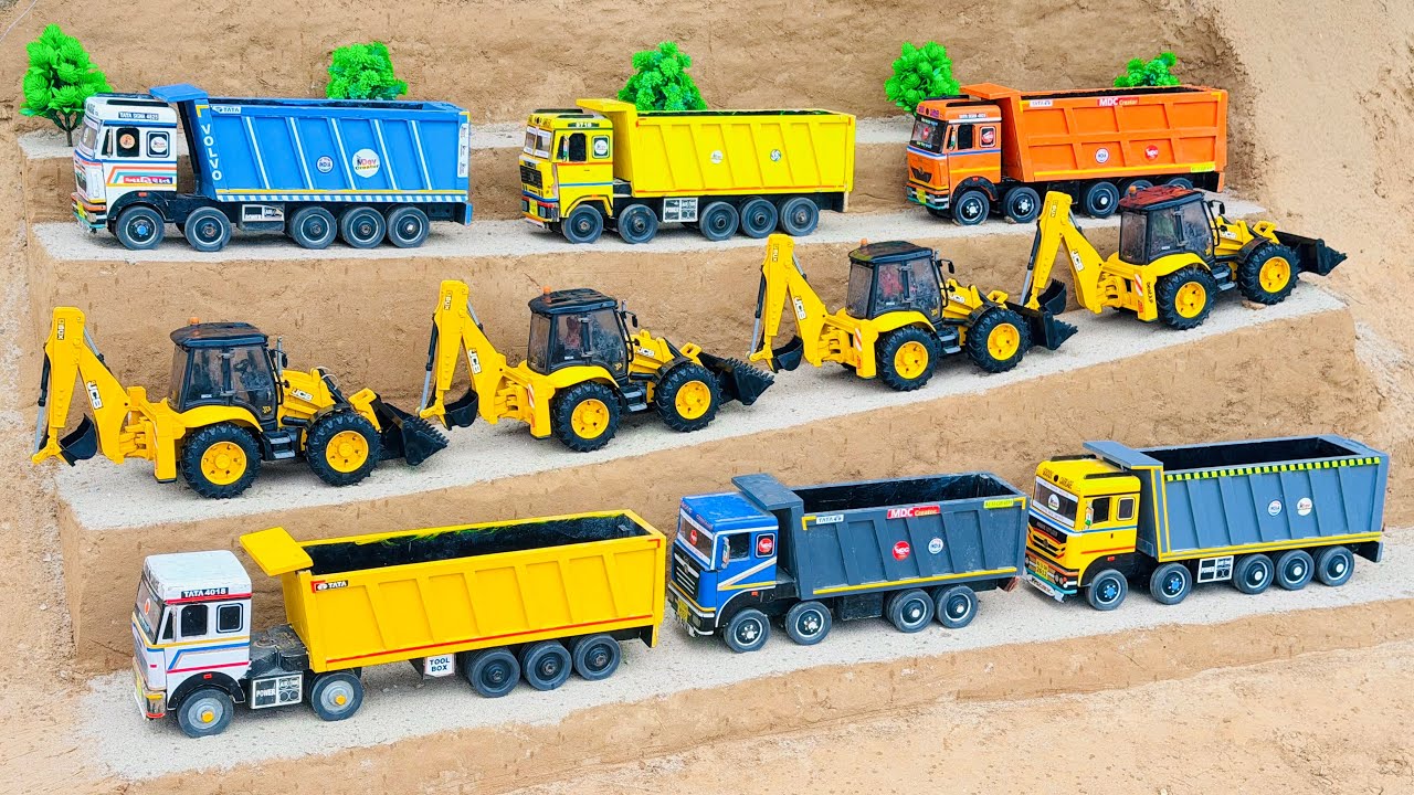 JCB 5CX and Tata truck 2518 parking video | jcb tractor video | jcb cartoon 
