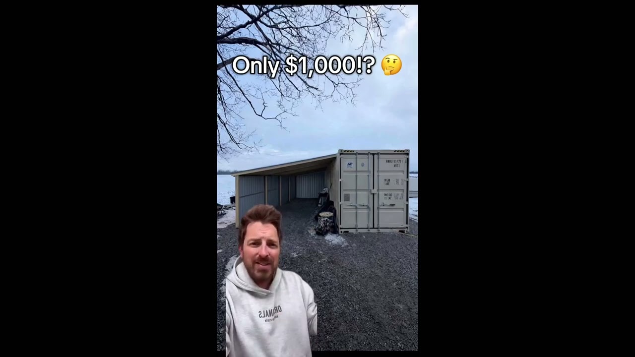Этот парень превратил грузовой контейнер в сарай с пристройкой 👌