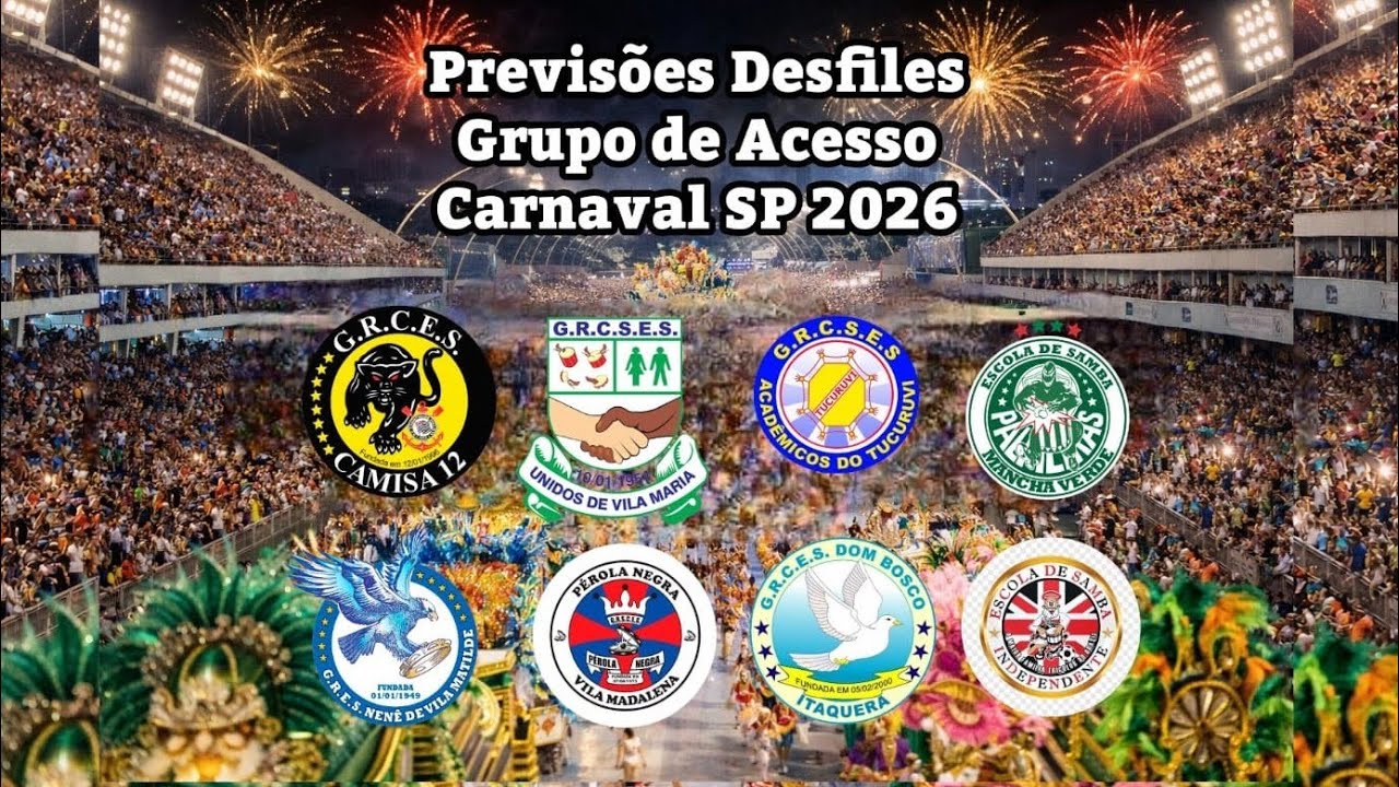 GRUPO de ACESSO 1 - São Paulo: Previsões para os desfiles das Escolas de Samba!