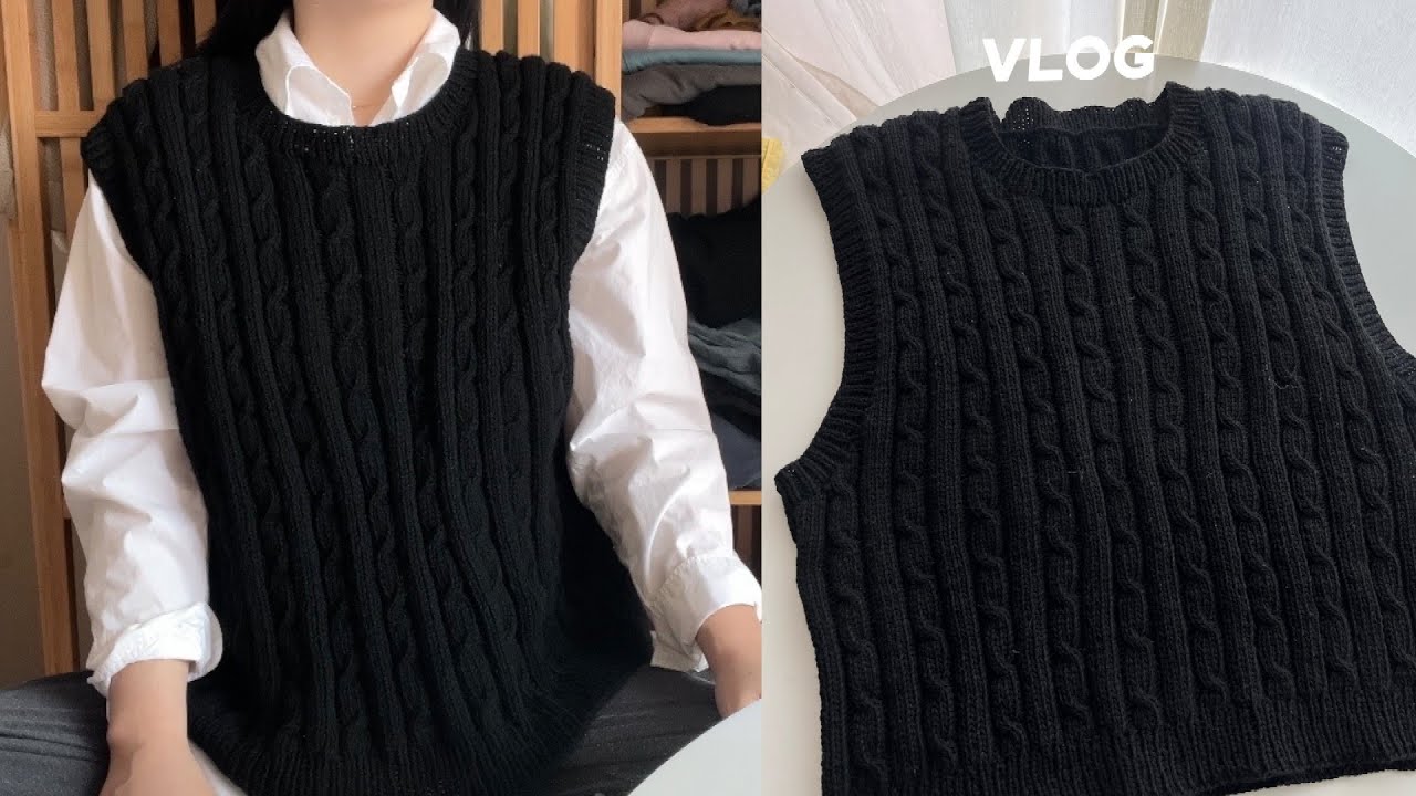 🖤무료도안이 이렇게 예뻐도 되나..?4️⃣코실니트 '더 베스트 베스트' 뜨개 브이로그/Kosil Knits_The Best Vest Knitting Vlog