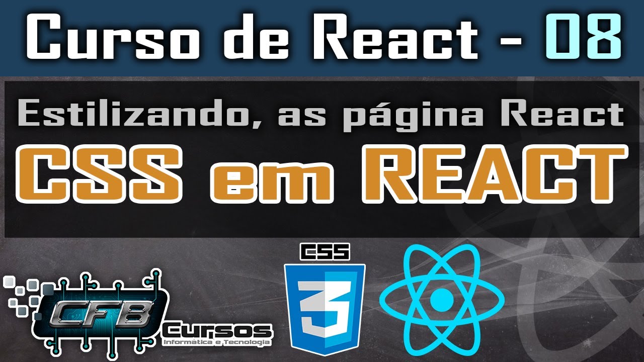 Usando CSS em React, formas de usar CSS em React - Curso de React - Aula 08
