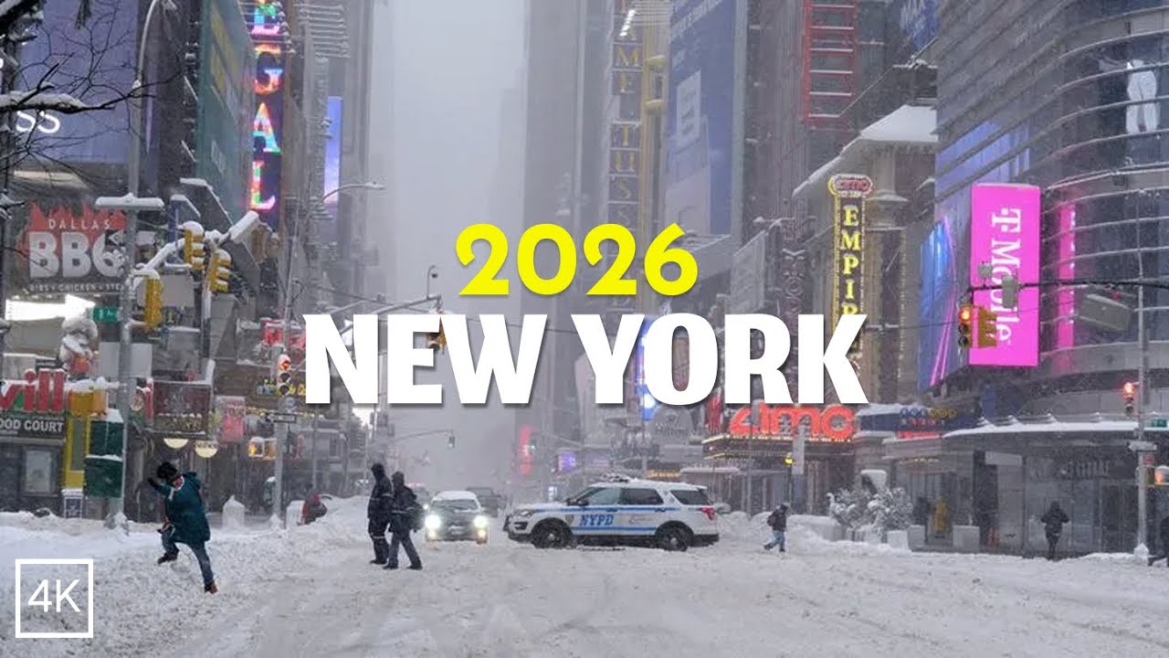 Heavy Snowstorm ❄️ Manhattan New York City | 2026 Virtual Tour