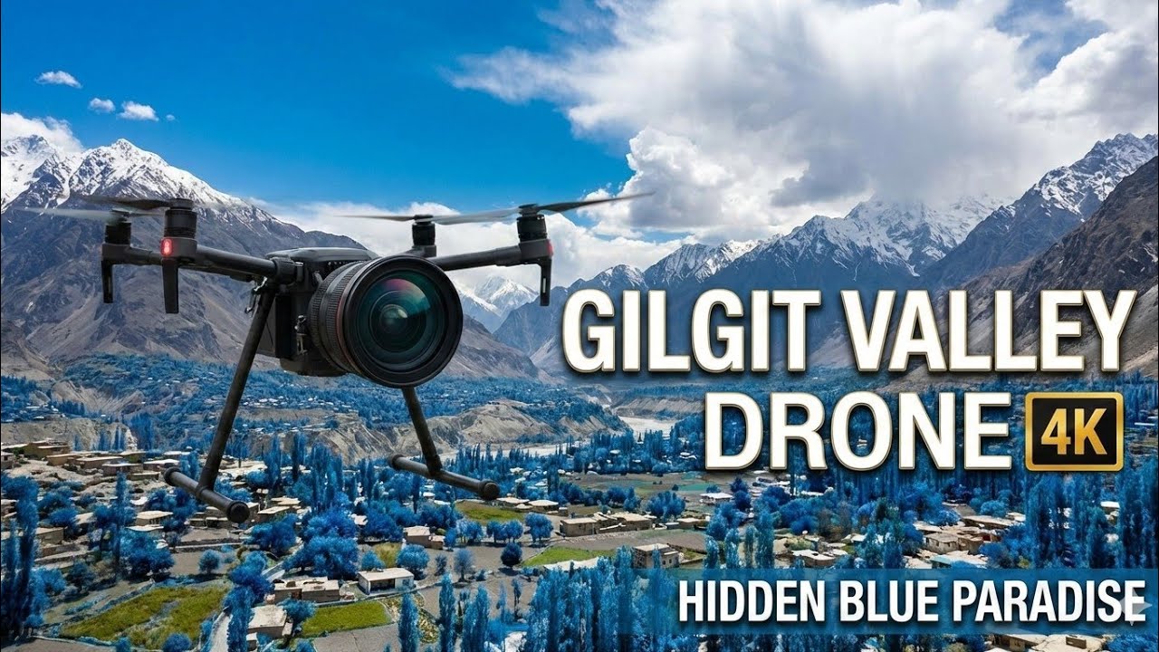 Gilgit Aerial Views in 4K | Beautiful Villages, Blue Sky & Mountains | Drone Footage
