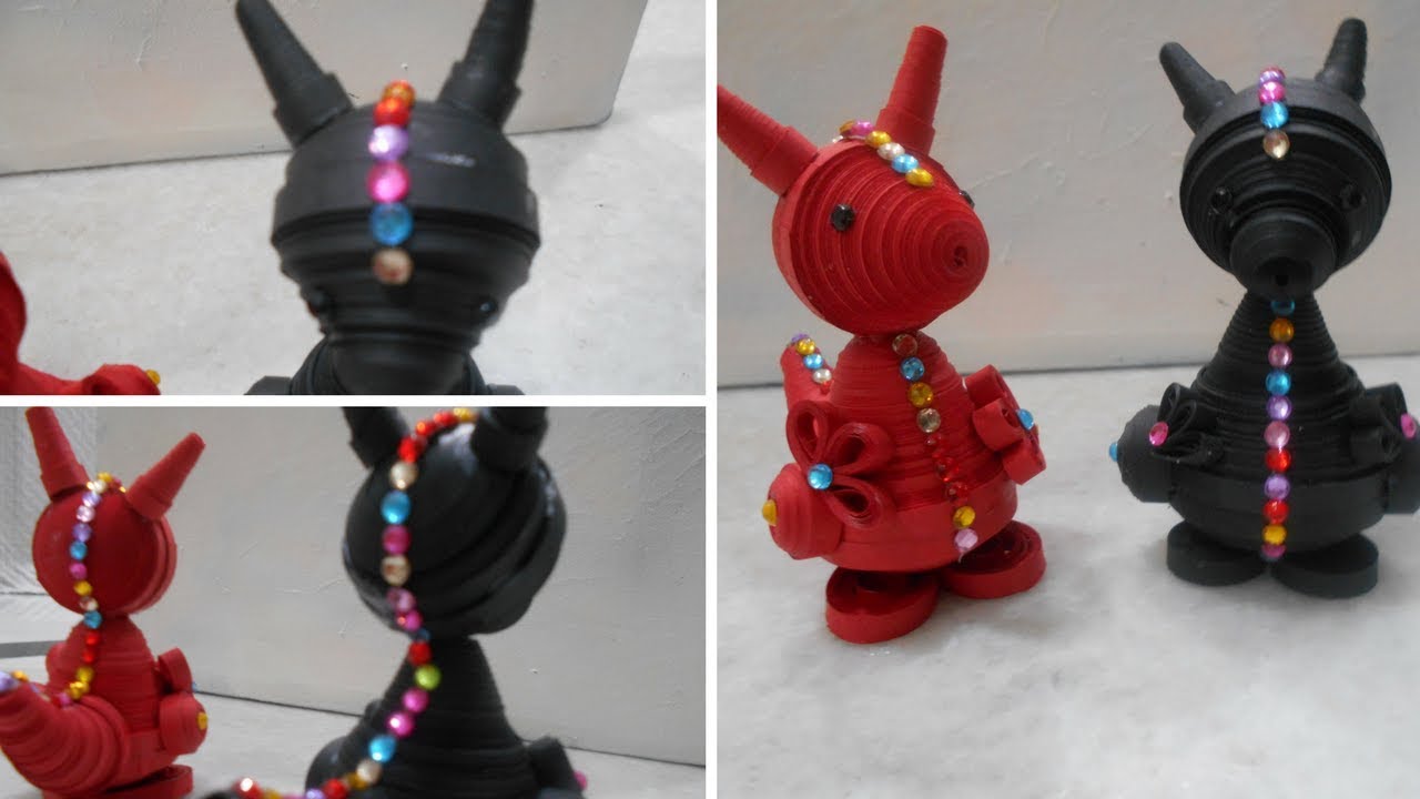 How to make a quilled dragon| baby dragon| tutorial|3D|quilling with hajra