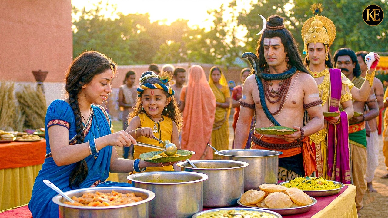 यशोदा मैया ने महादेव और नारायण भगवान को प्रेम से खिलाया भोजन | यशोमती मईया के नंदलाल | Krishan leela