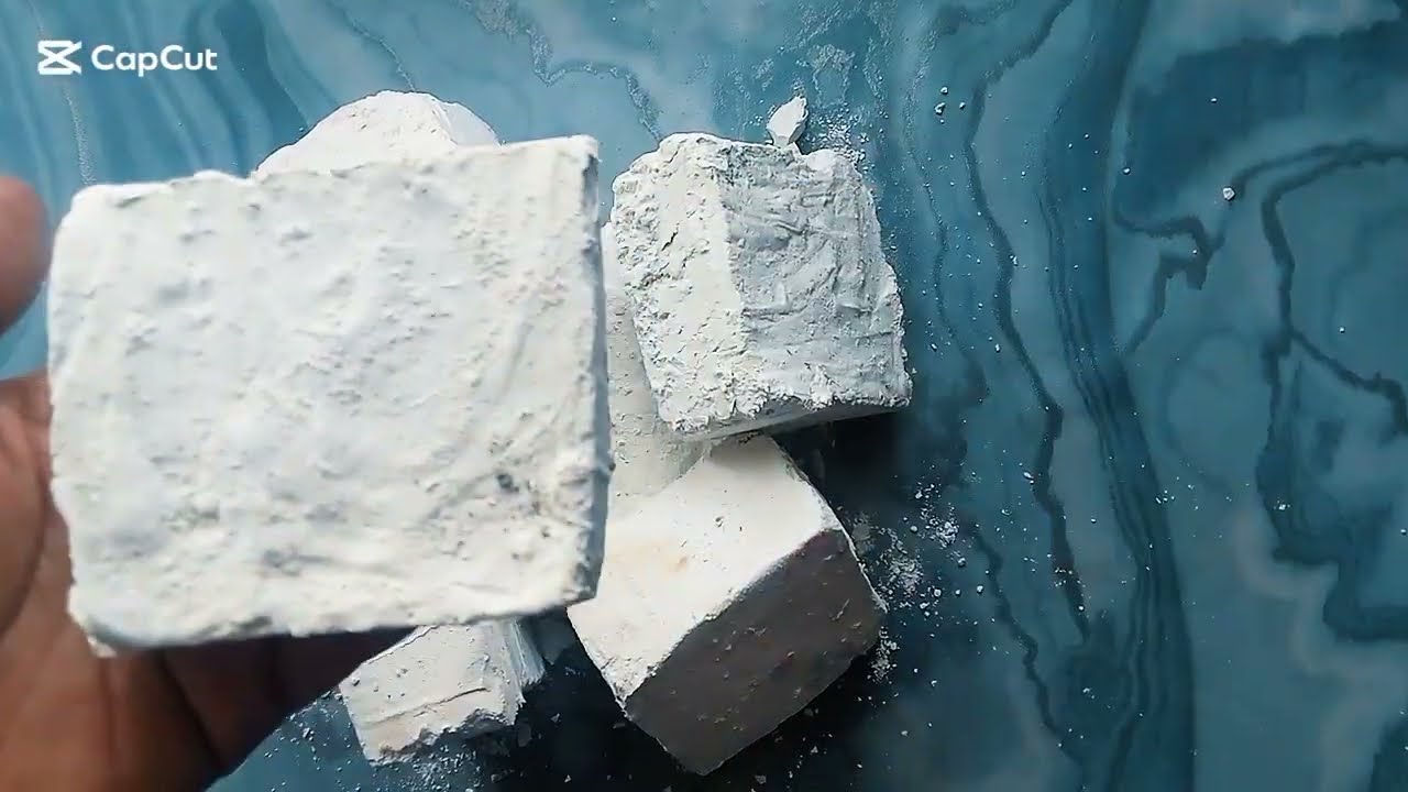 Unpolished white gym chalk blocks crush|home-made gym chalk blocks|subscribe the channel