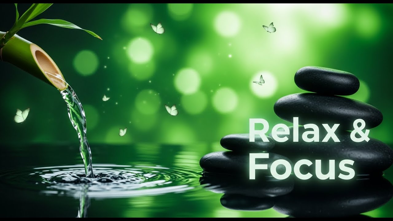 Relaxing Piano 🎹 + Bamboo Water Sounds 🌿 | Deep Focus,Study & Sleep