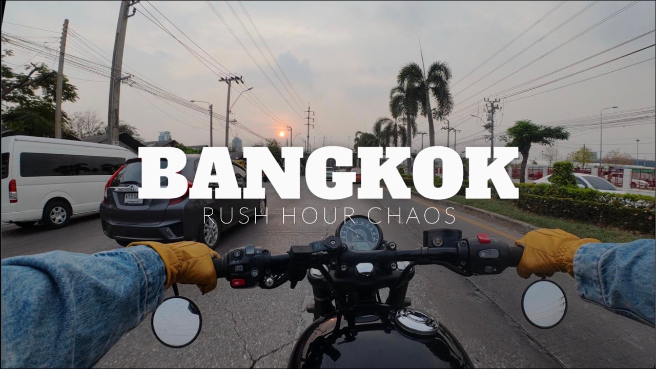POV | Surviving 34°C Bangkok Chaos Rush Hour on my Triumph Bobber Black | Raw Sound
