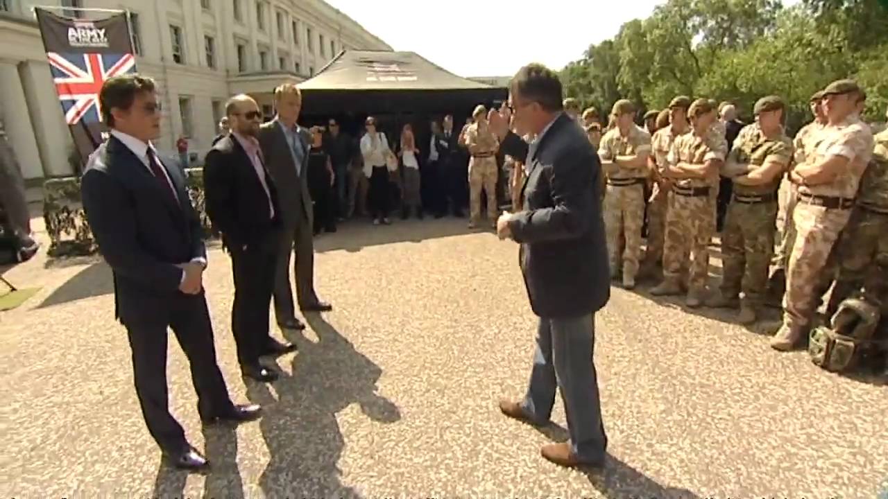Sylvester Stallone meets British troops