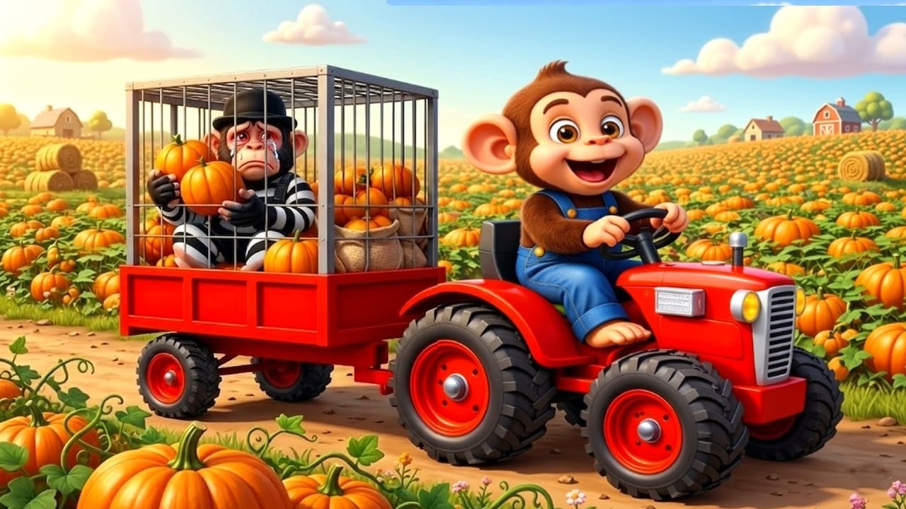 Monkey Farmer Catches the Pumpkin Thief! 🍅🐒🚜 | Farm Work