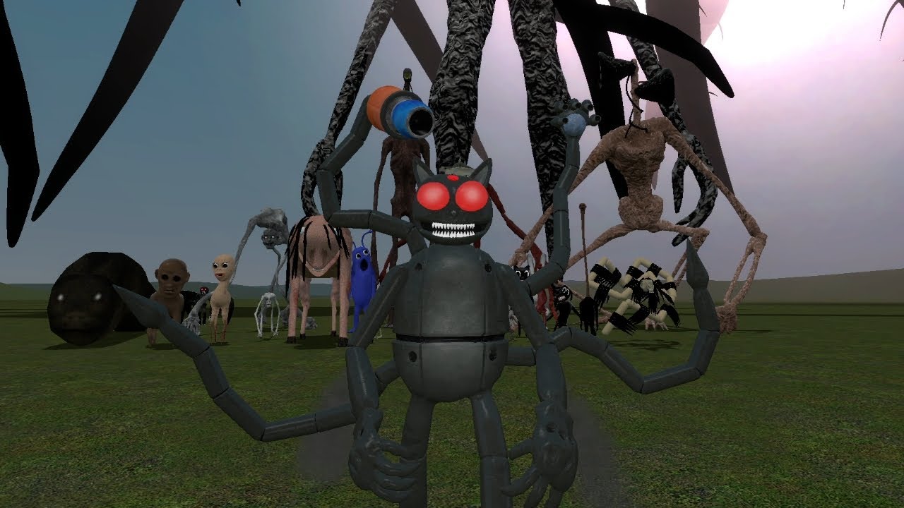 MECHA CARTOON CAT vs TREVOR HENDERSON Creatures in Garry's Mod GMod