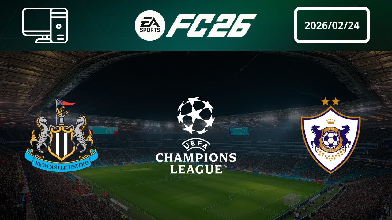 [4K] Newcastle United vs Qarabag - Prediction - 2025-26 UEFA Champions League - EA FC 26