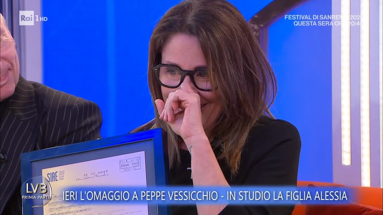 Sanremo 2026, Alessia commossa per l'omaggio al padre Peppe Vessicchio - La volta buona 25/02/2026