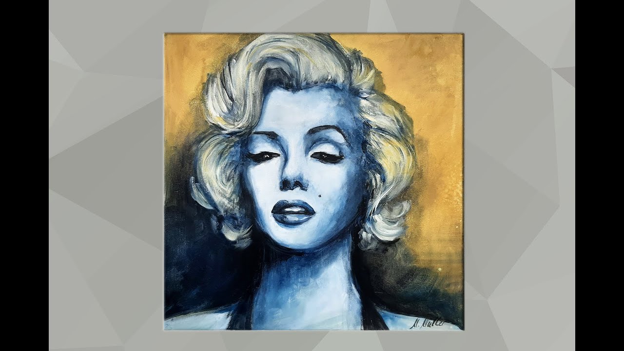 ABSTRACT  Painting /4 color / Use Marilyn Monroe / Portrait /Step by step / Acrylic /MariArtHome