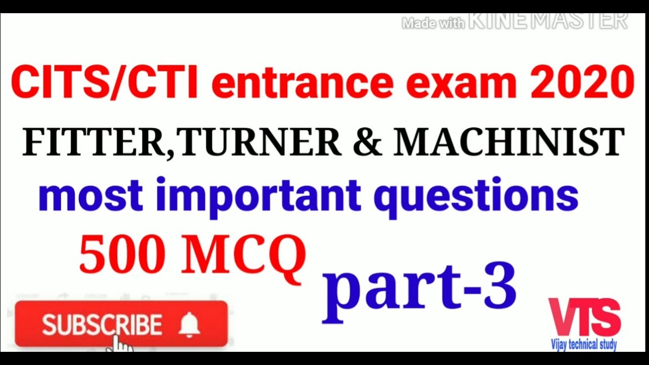 CTI/ CITS entrance exam 2020 |#CTI fitter || CTI turner || CTI machinist entrance exam || part-3