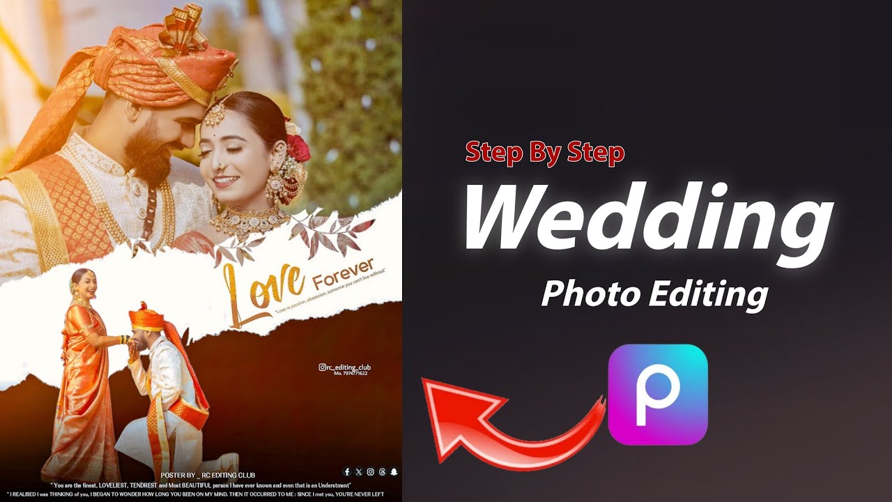 Wedding Photo Editing In Picsart || Double Exposure Photo Editing || Couple Photo Editing Tutorial