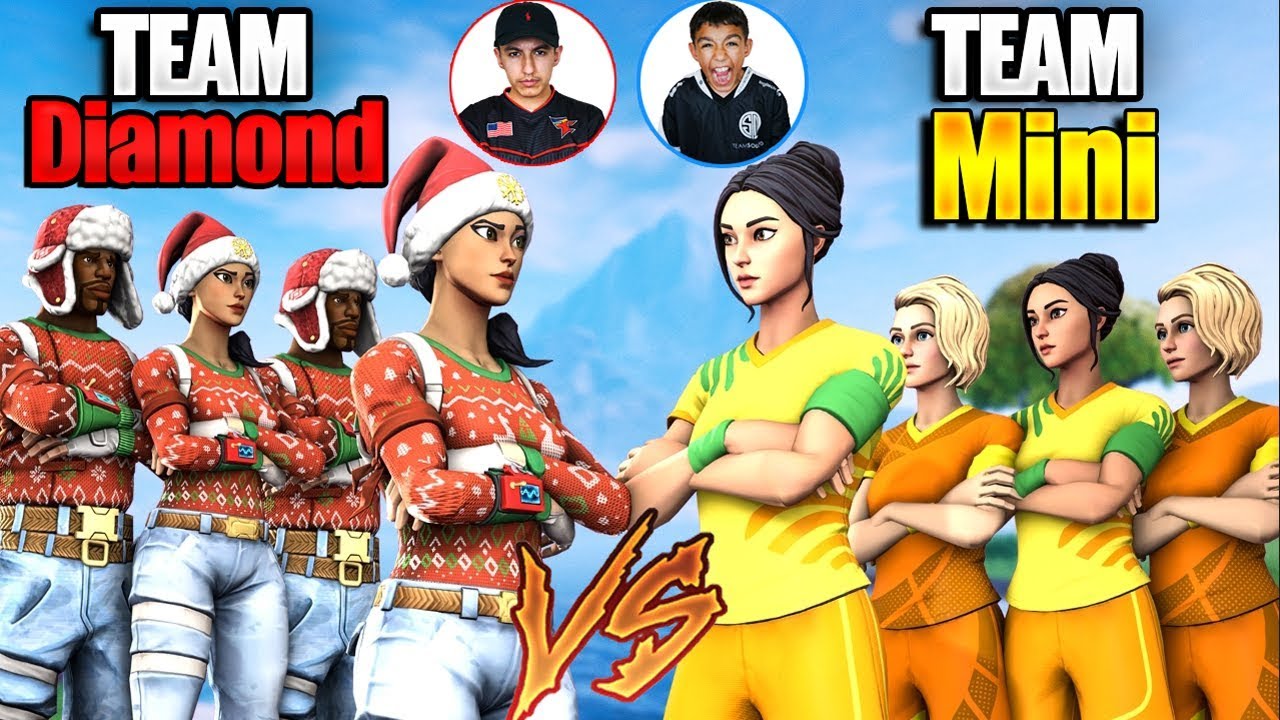 Team Diamond VS Team Mini Pro Fortnite Tournament 3! Insane Clan Battle Against Little Brother!