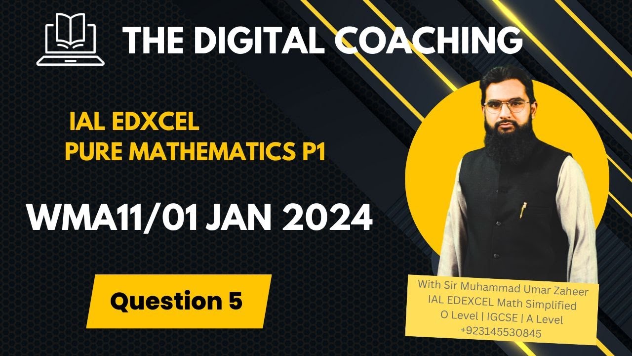 Question 5 || Coordinate Geometry || WMA11/01 (Edexcel) IAL P1 January 2024, || The Digital Coaching