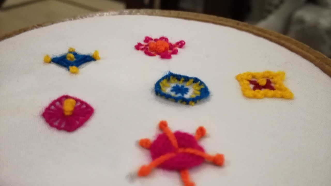Easy hand embroidery stitches for dresses || hand embroidery motifs || for beginners 2020