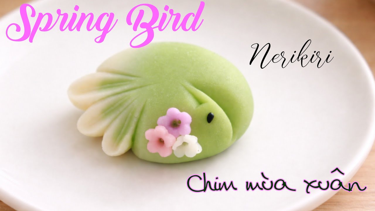 How To Make the Spring Bird Nerikiri Wagashi ( Japanese Sweet DIY )
