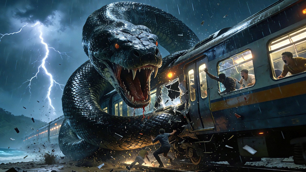 【2025 Newest Movie】Giant python storms into a train, kills wildly🐍 survivors search for a way out! 💥