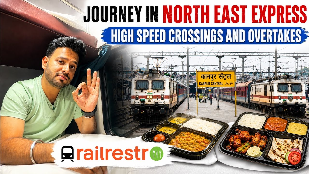 12506 North Express Tabahi Action of speed in First Ac   Journey | Rail restro food review and more
