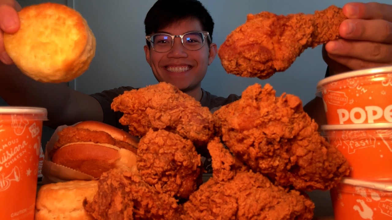 ASMR MUKBANG 🍗 POPEYES FRIED CHICKEN, SANDWICHES, BISCUITS | Nexoloft ASMR
