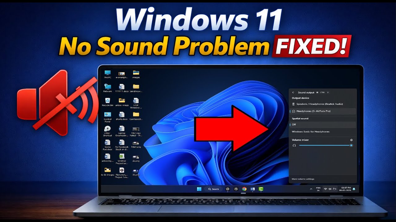 Windows 11 Sound Not Working? Complete Audio Fix Guide (All Solutions)