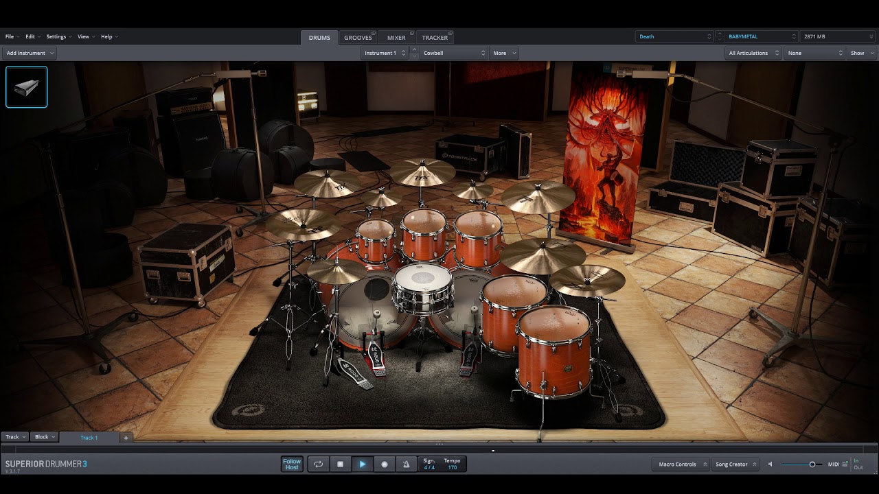 BABYMETAL - Benitsuki only drums midi backing track