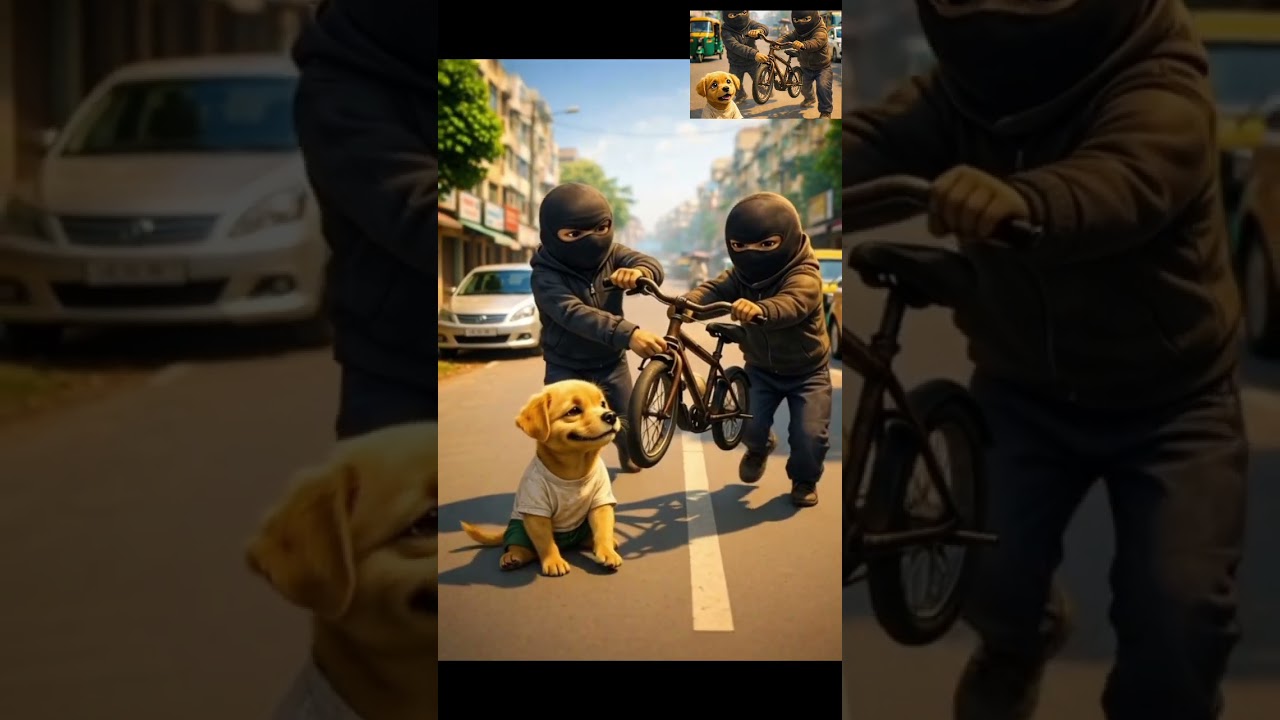 The dog hasn't money to buy new cycle.😭😢 