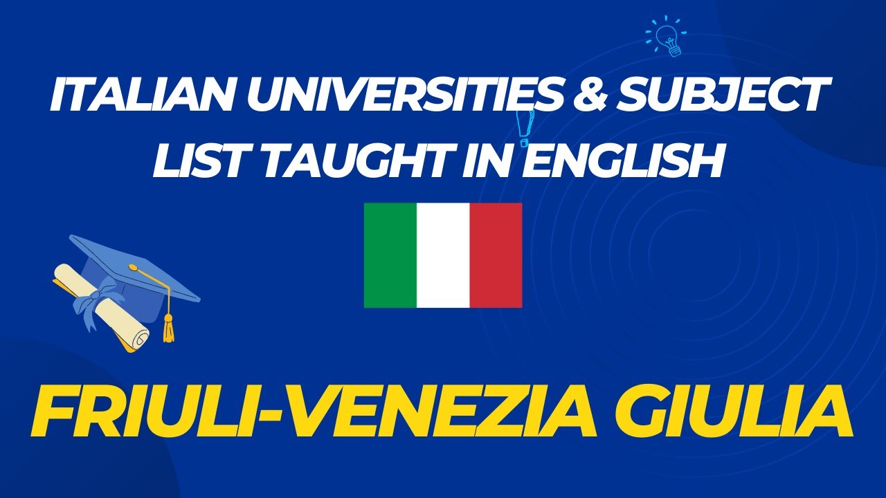 Friuli-Venezia Giulia region public universities & subject list taught in English