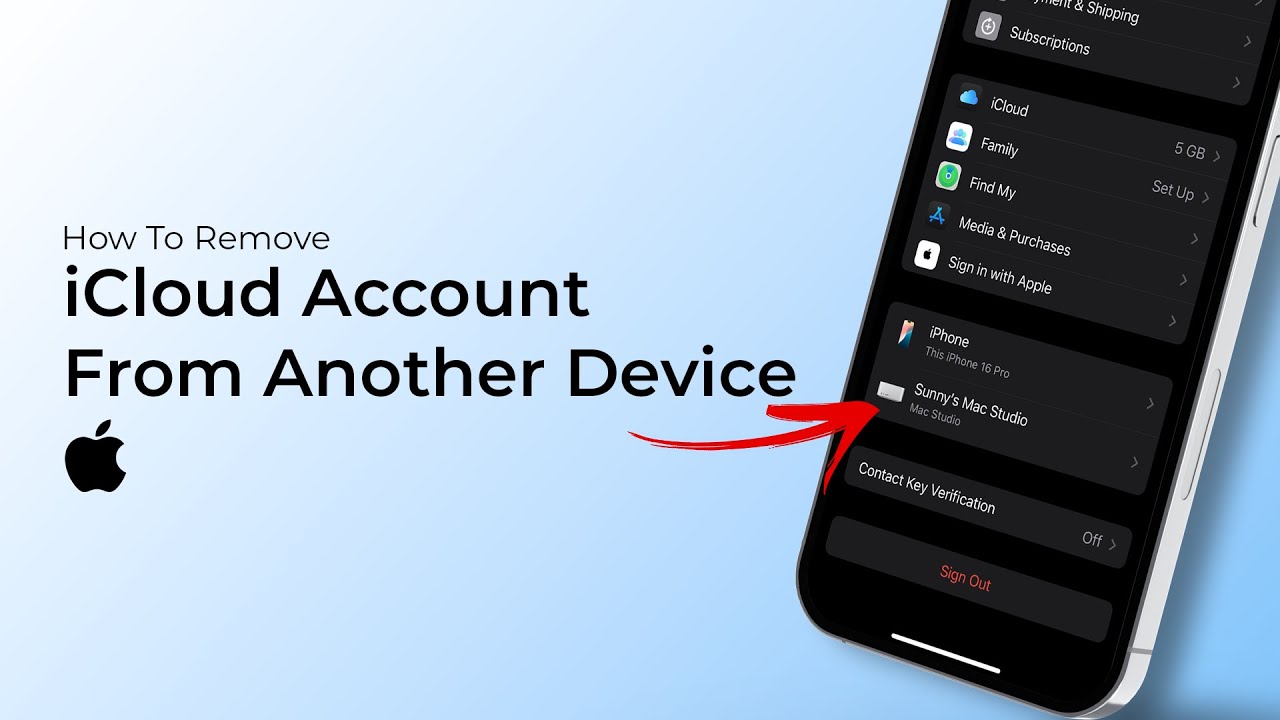 Как удалить Apple ID или учетную запись iCloud с другого устройства?