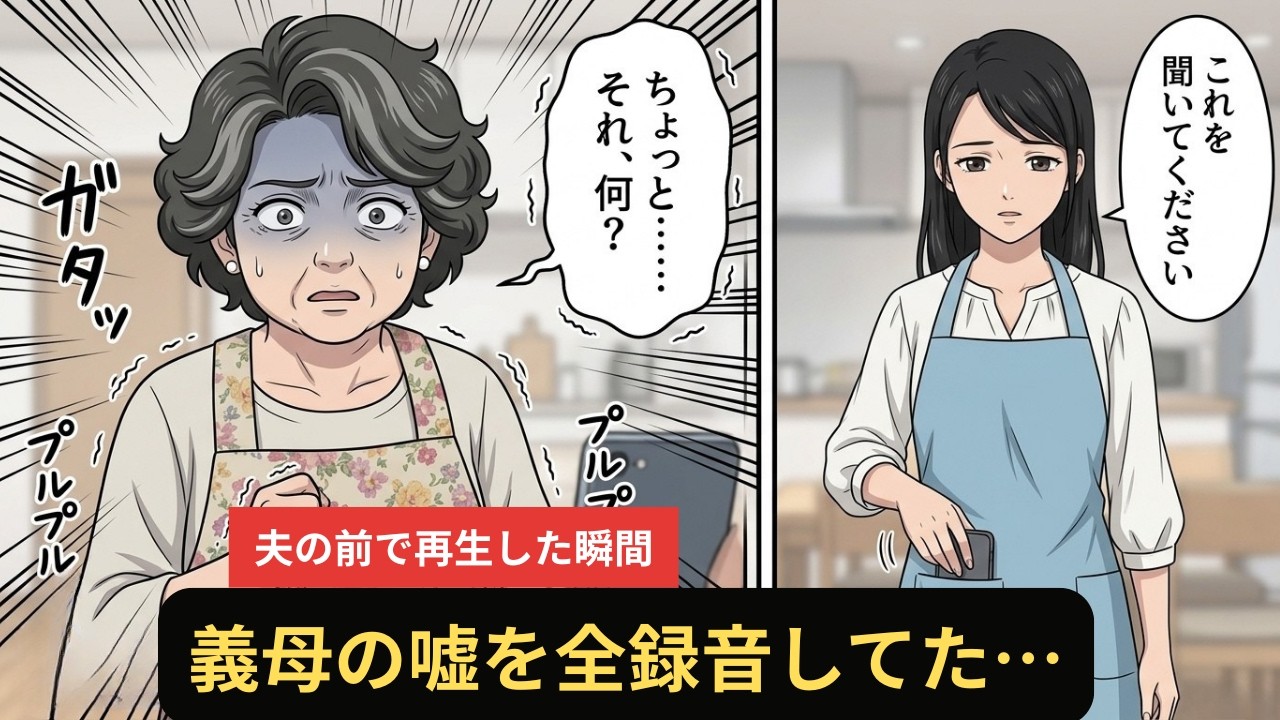 【スカッと】義母の嘘と嫌がらせを1ヶ月間こっそり録音してた結果→夫が震えた【漫画】