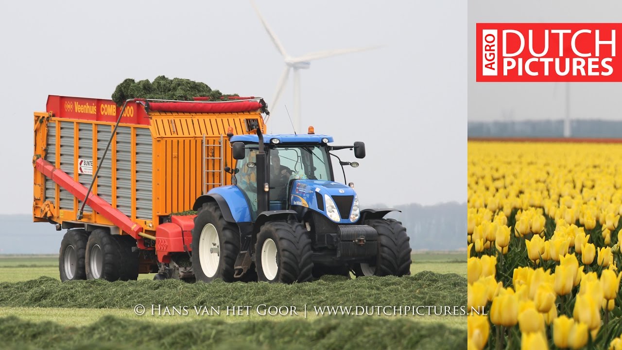 Silage 2017, Grass time | Gras inkuilen 2017 | New Holland T7030, T6030 + TS100 | Eerste snede