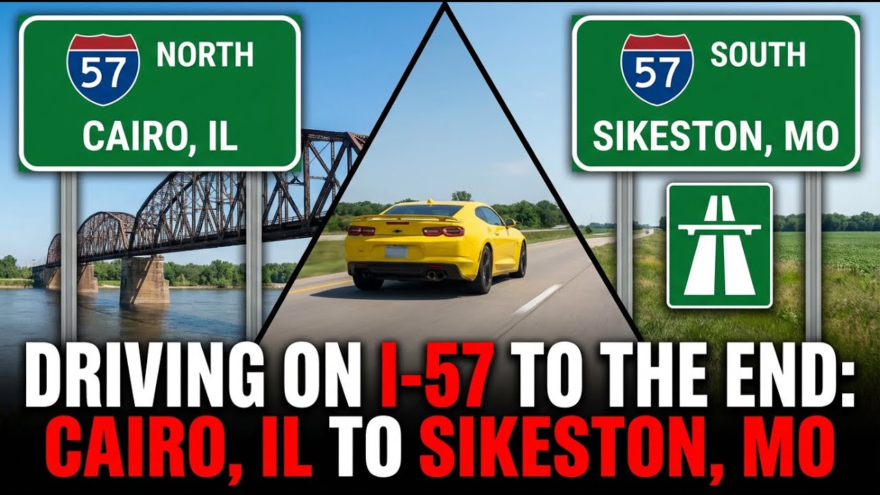 Driving on Interstate 57 to The End from Cairo, Illinois to Sikeston, Missouri