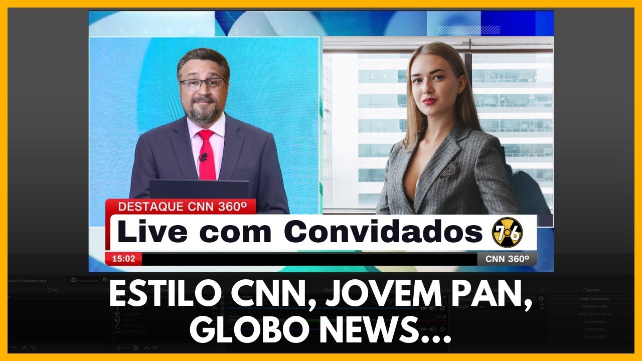 LIVE no OBS com Convidados Estilo CNN, Jovem Pan, GloboNews – Passo a Passo